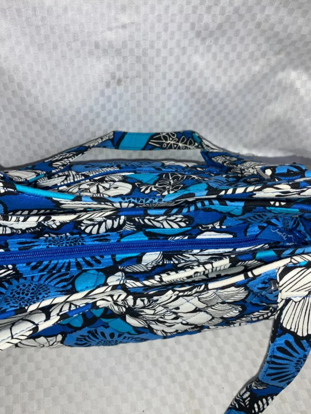 Vera Bradley Emily Satchel Handbag Purse Women OS Blue Bayou Quilted Floral